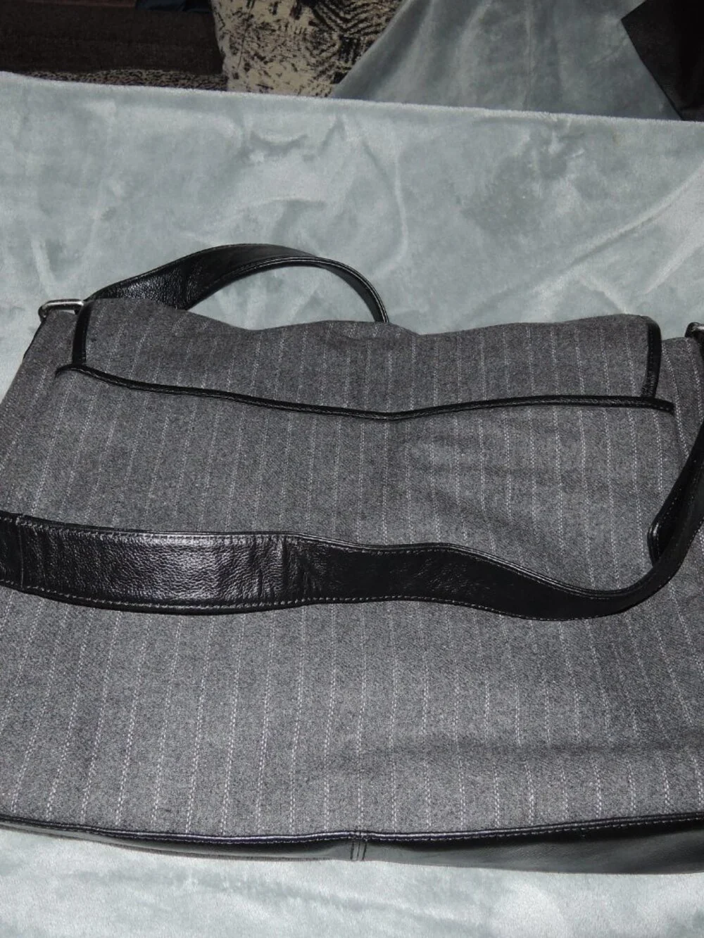 Bodhi Laptop Bag Gray with Light Gray Stripes Black Trim